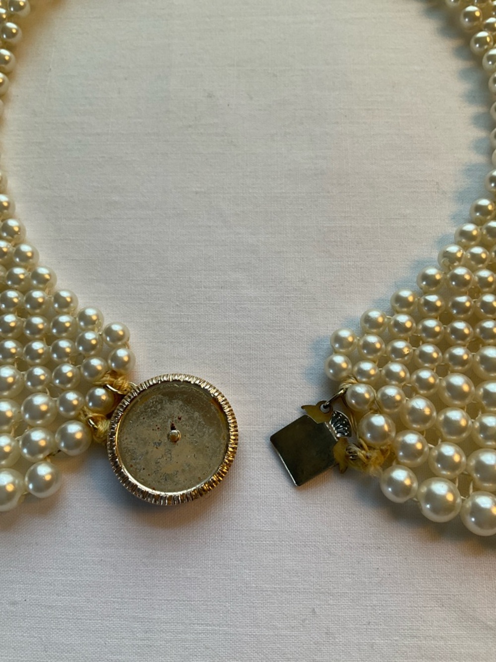 Statement Pearl Collar Necklace - Ivory Pearl Bib - Picture 7 of 9
